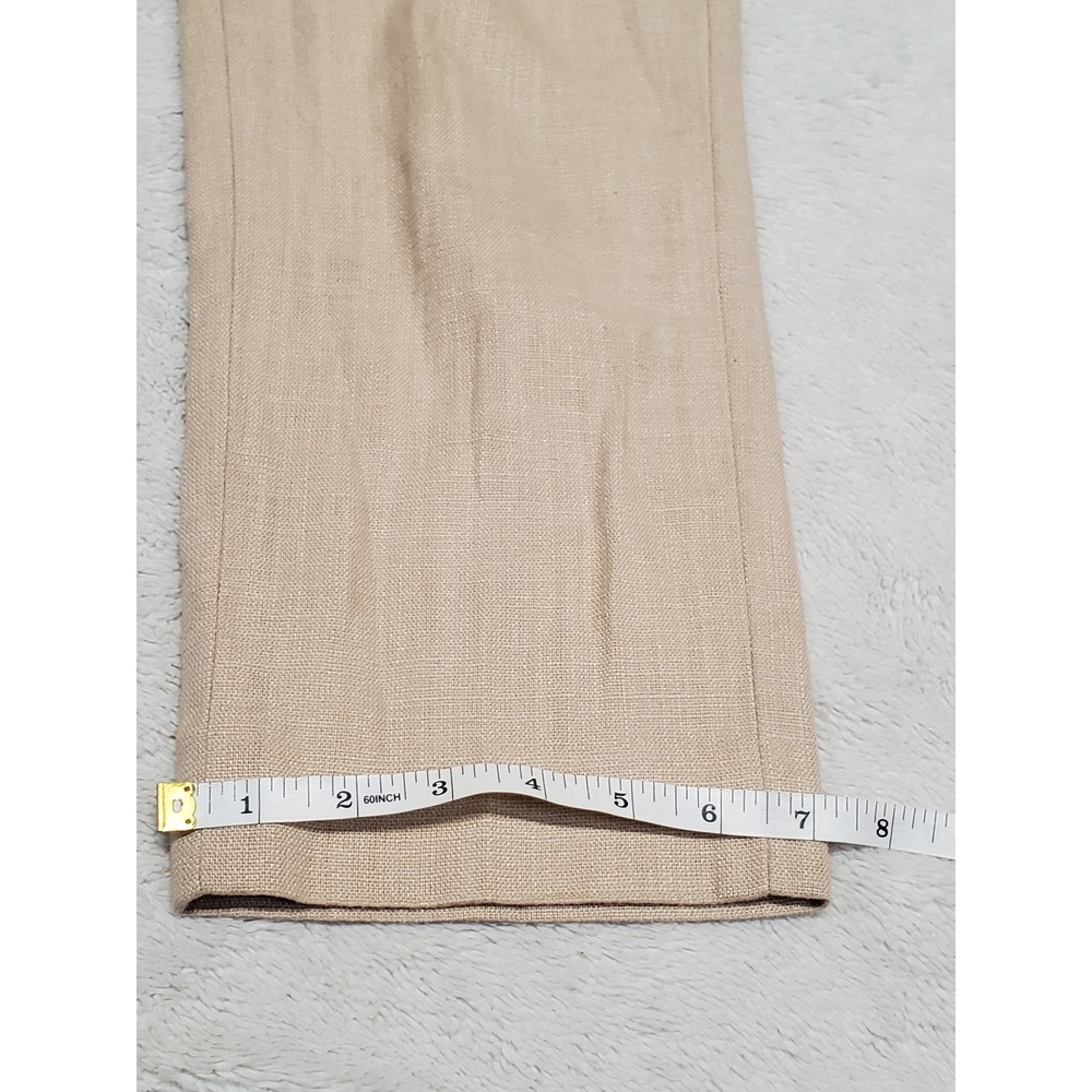Elevenses Anthropologie Cream Linen Blend Cropped Pant 2 Capsule Boho Minimalist - Picture 8 of 11